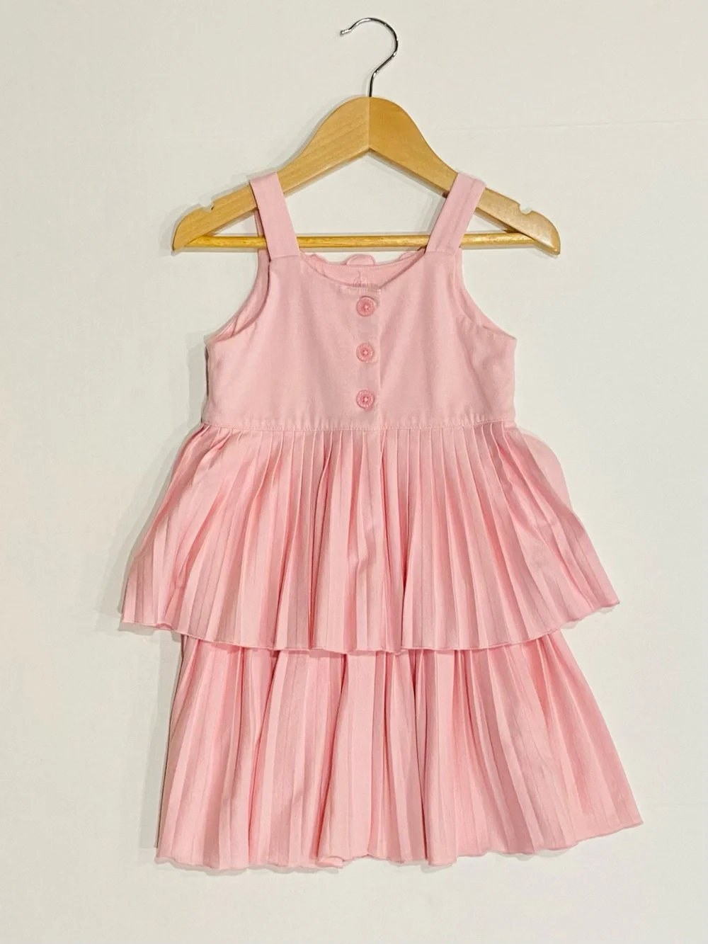 Gymboree Girls ‘Easter Celebrations’ Pink Pleated Tiered Sleeveless Dress Size 4
